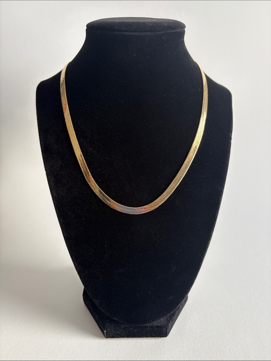 American Showcase Jewelry - Gold Herringbone Necklace Sleek Flat Chain Women Jewelry